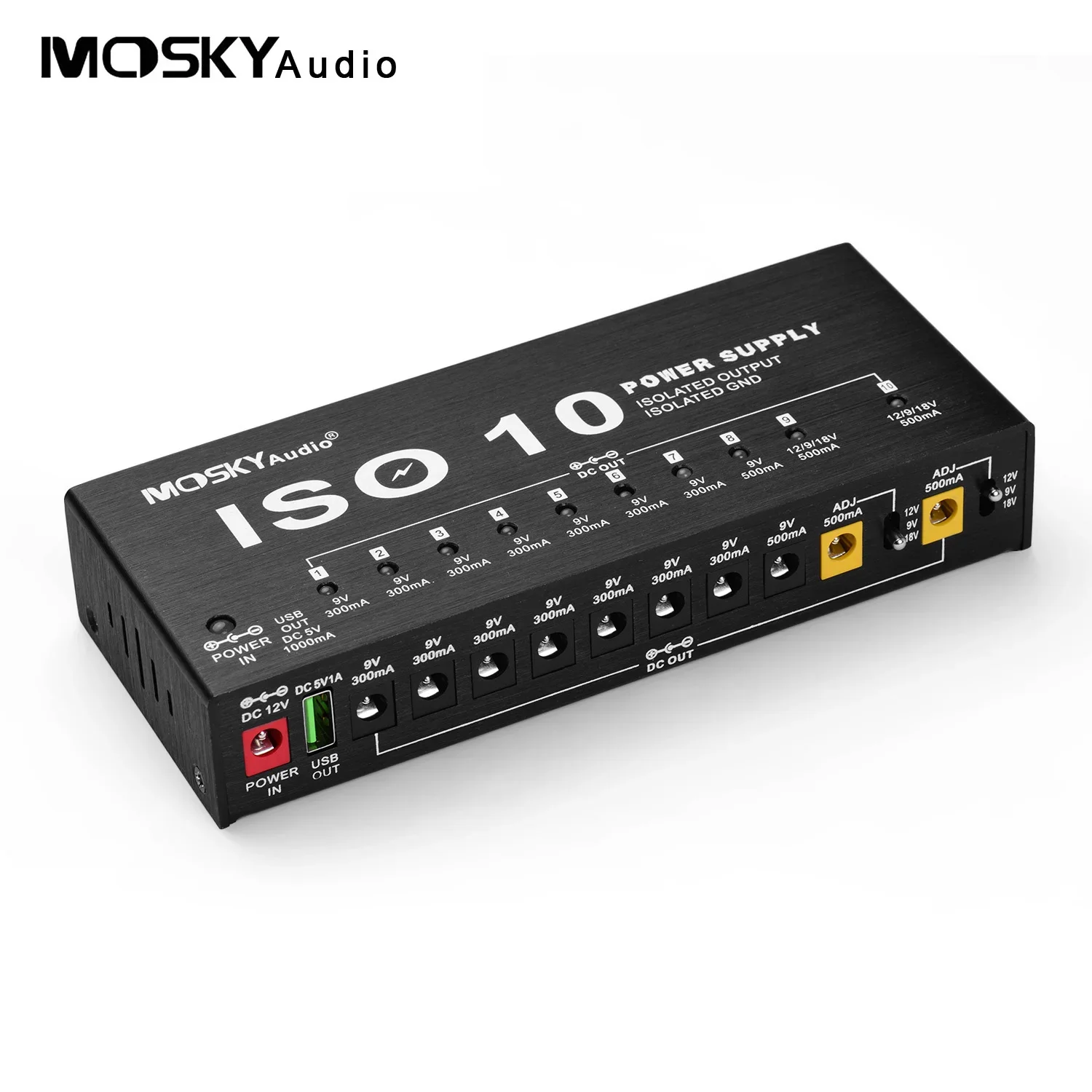 MOSKYAudio ISO-10 Ÿ Ʈ   ġ ̼, 10  DC , 9V, 12V, 18V Ÿ Ʈ  Ÿ ׼